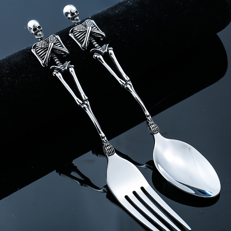 Handmade Stainless Steel Skeleton Fork and Spoon