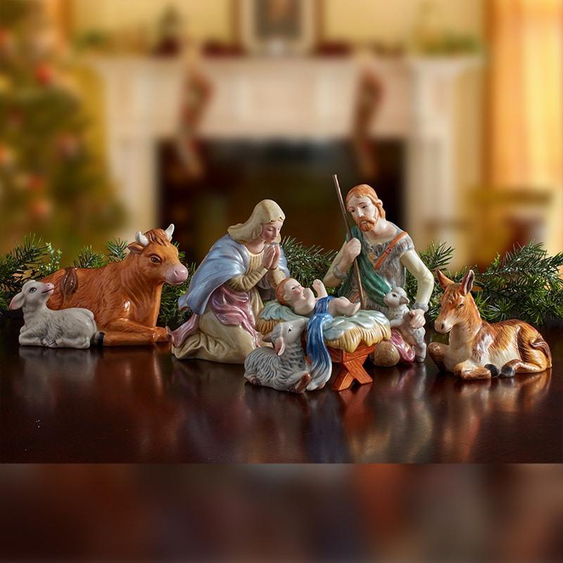Nativity Oxen and Lamb Figurine, 4.75 IN