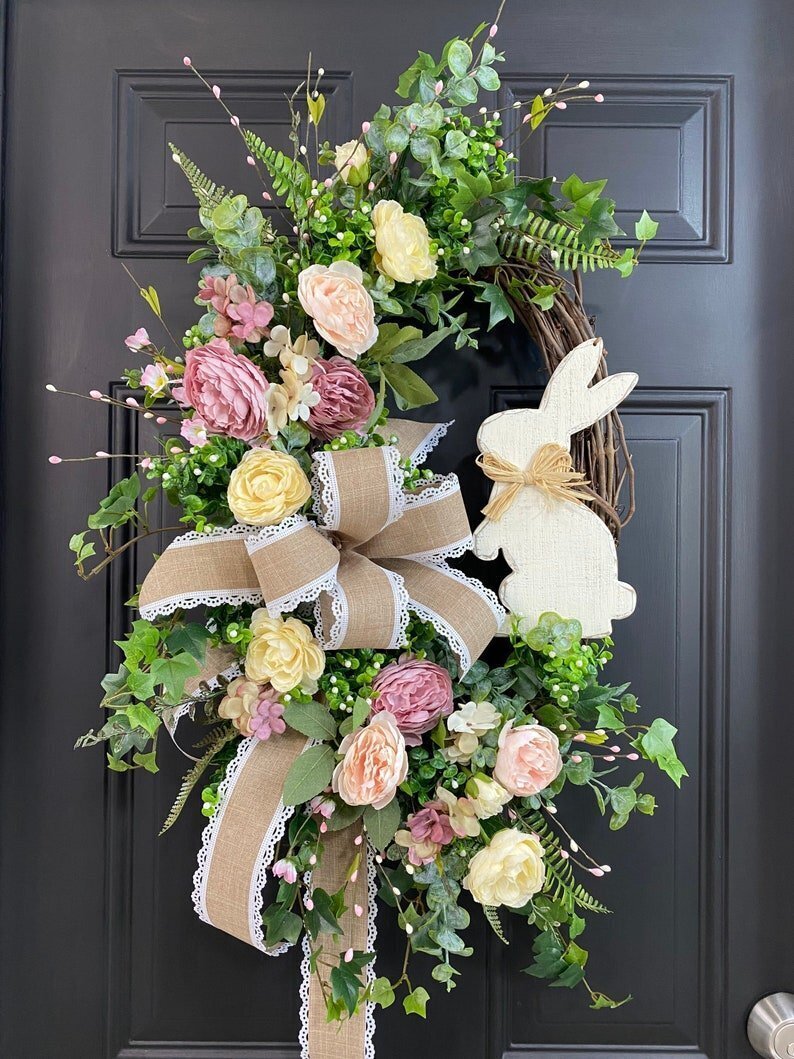 Rustic Bunny Wreath|Spring Wreaths for Front Door