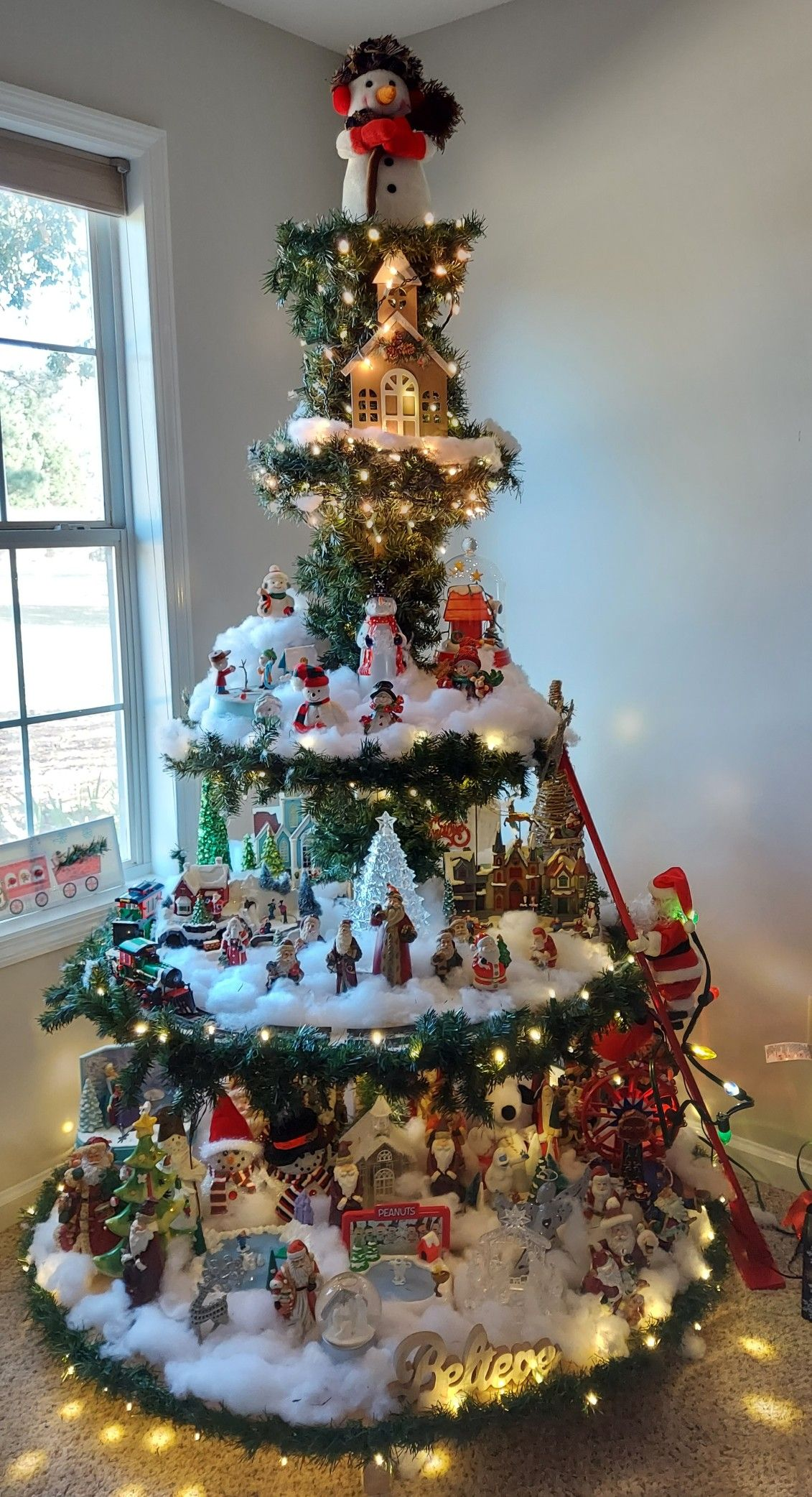 🎅Ferris Wheel Christmas Tree (With A Train, A Ferris Wheel, A Brightly Lit House And A Santa)🎄