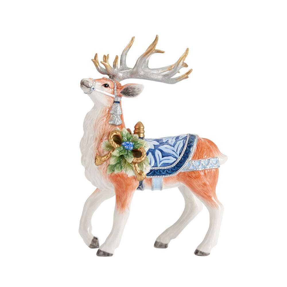 Holiday Home Blue Deer Figurine, 12.5 IN