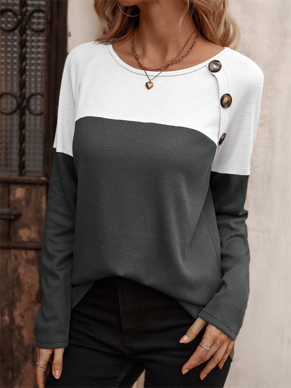 Jersey Color Block Casual Top