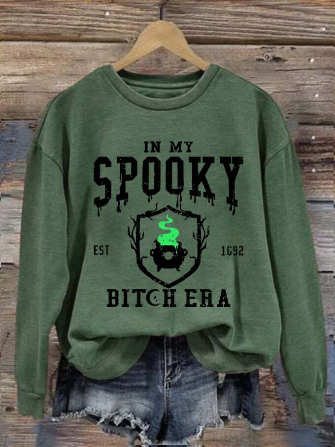 Women's Halloween In My Spooky B*tch Era Est.1629 Printed Sweatshirt