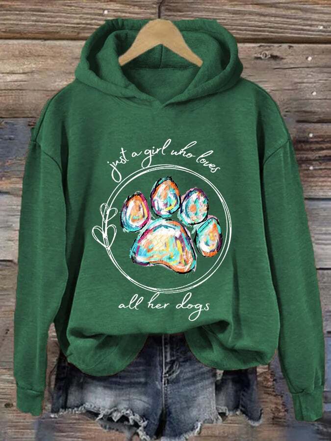 Women's Just A Girl Who Loves All Her Dogs Casual Hoodie