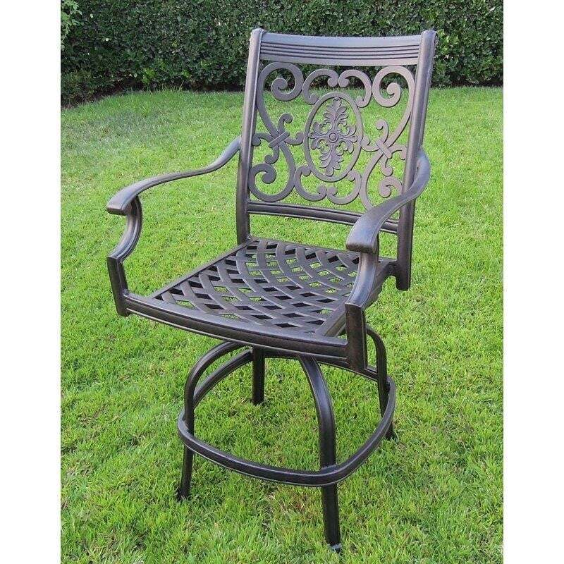 Mccraney Round 4 Person 42'' Long Aluminum Bar Height Dining Set wit