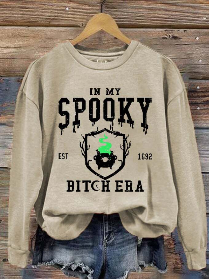 Women's Halloween In My Spooky B*tch Era Est.1629 Printed Sweatshirt