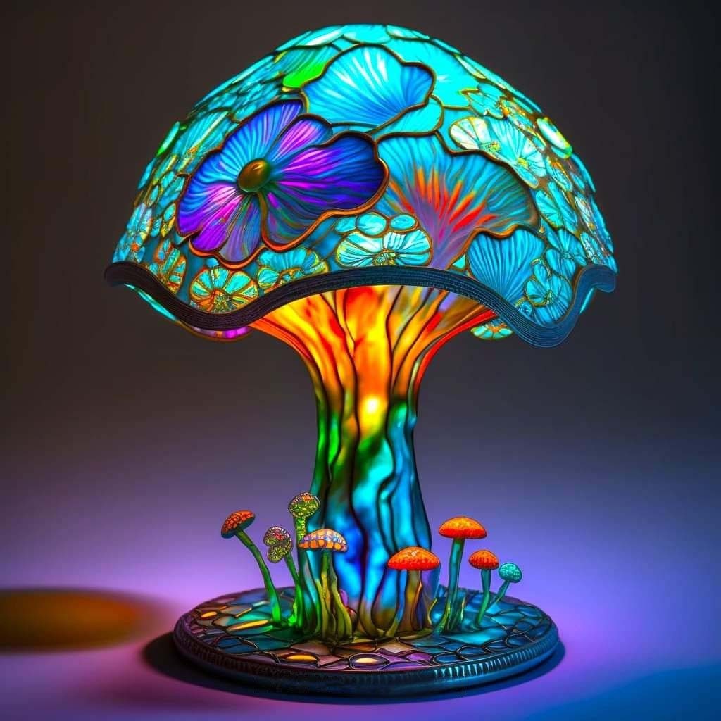 🎉Last Day Sale🔥Stained Glass Plant Series Table Lamp