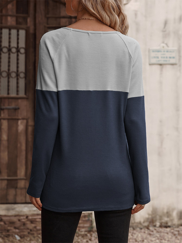 Jersey Color Block Casual Top