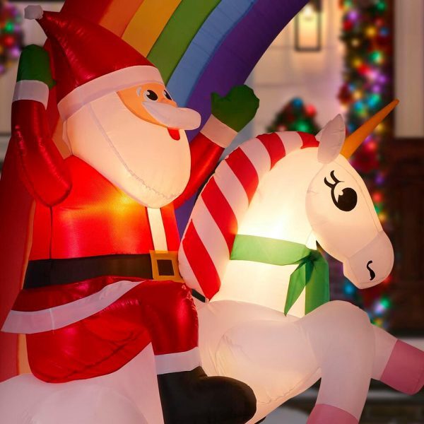 Christmas-7 48 ft inflatable archway mixed media unicorn rainbow