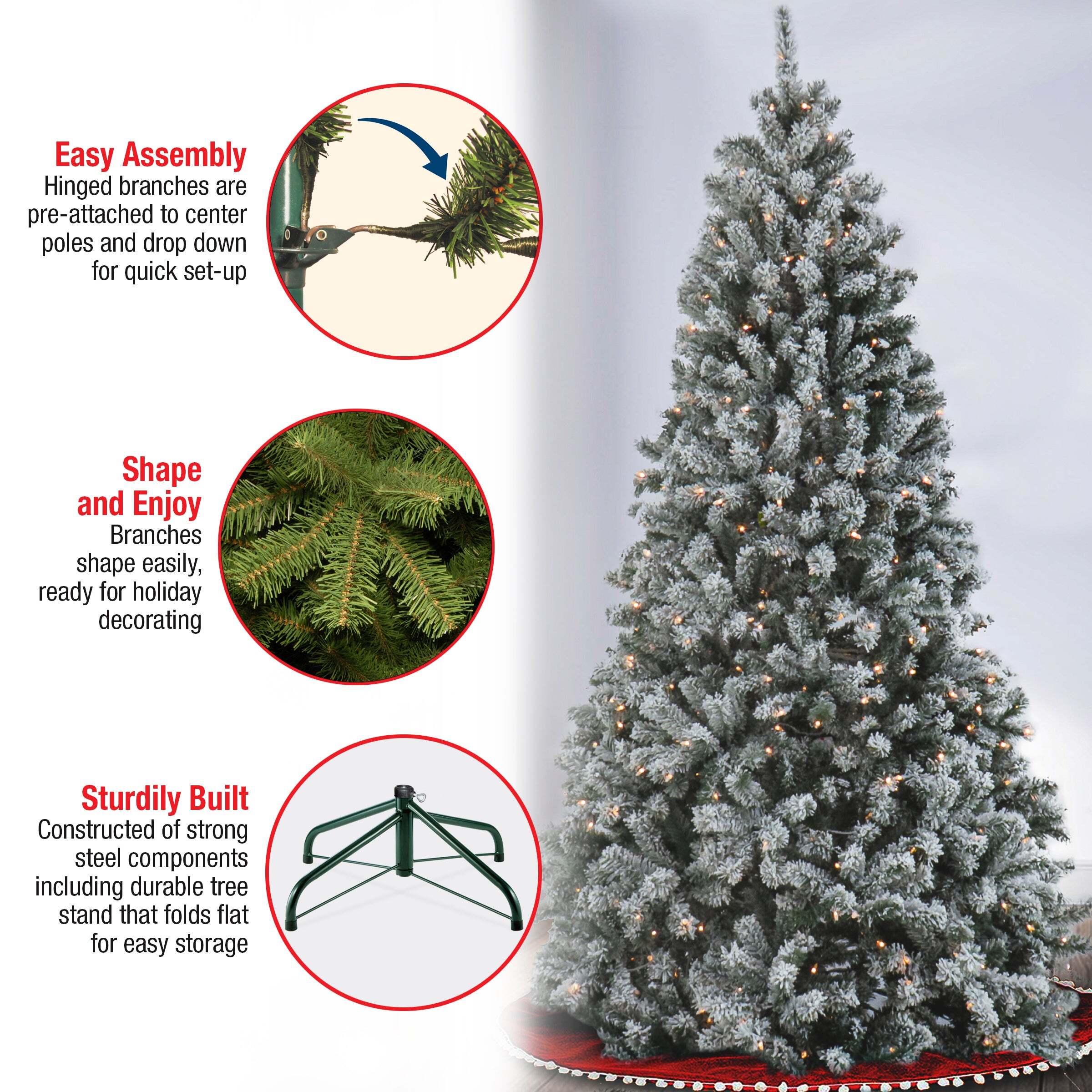 6.5 ft. Snowy North Valley® Spruce Tree with Clear Lights
