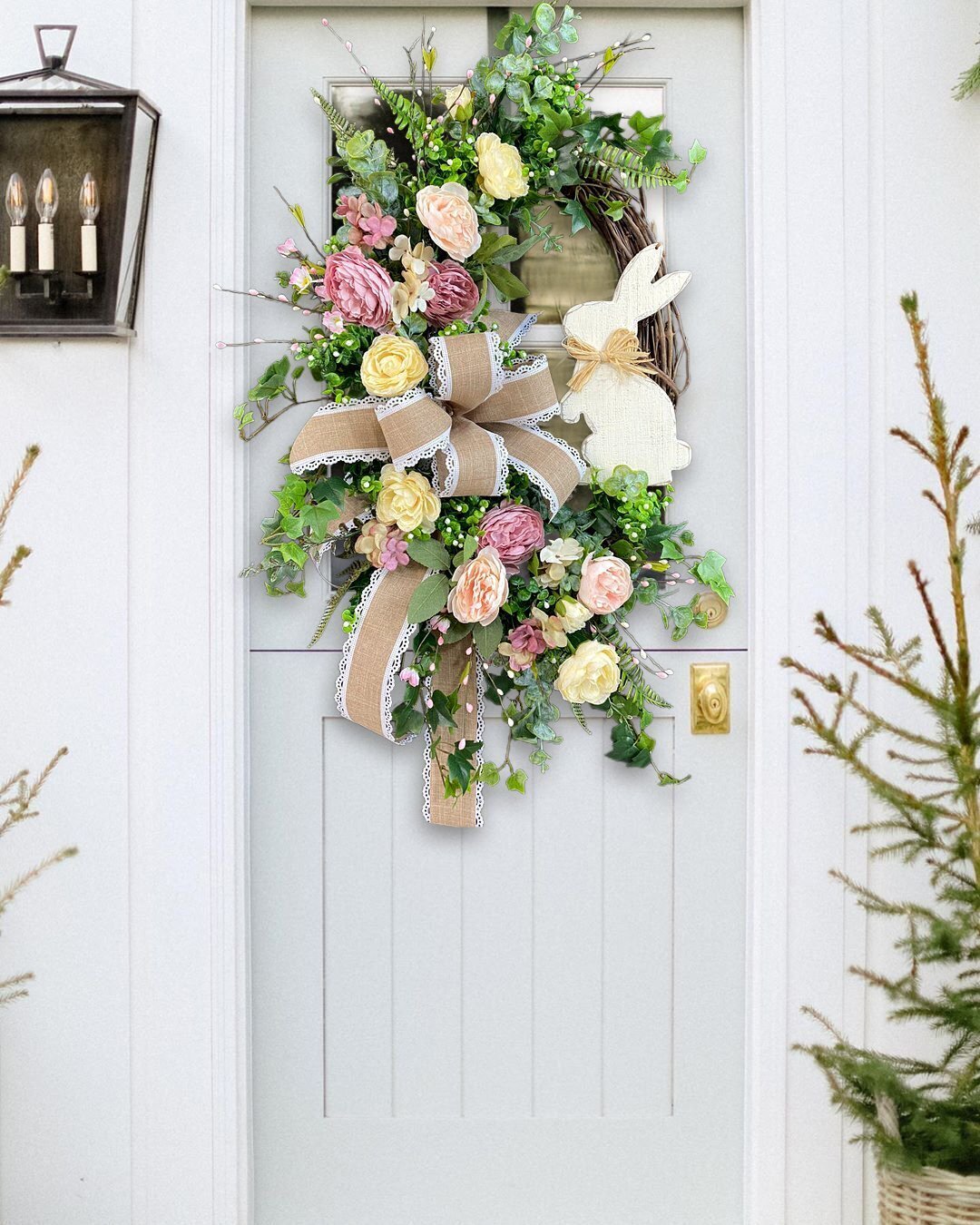 Rustic Bunny Wreath|Spring Wreaths for Front Door