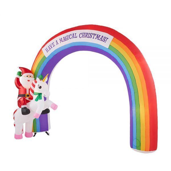 Christmas-7 48 ft inflatable archway mixed media unicorn rainbow