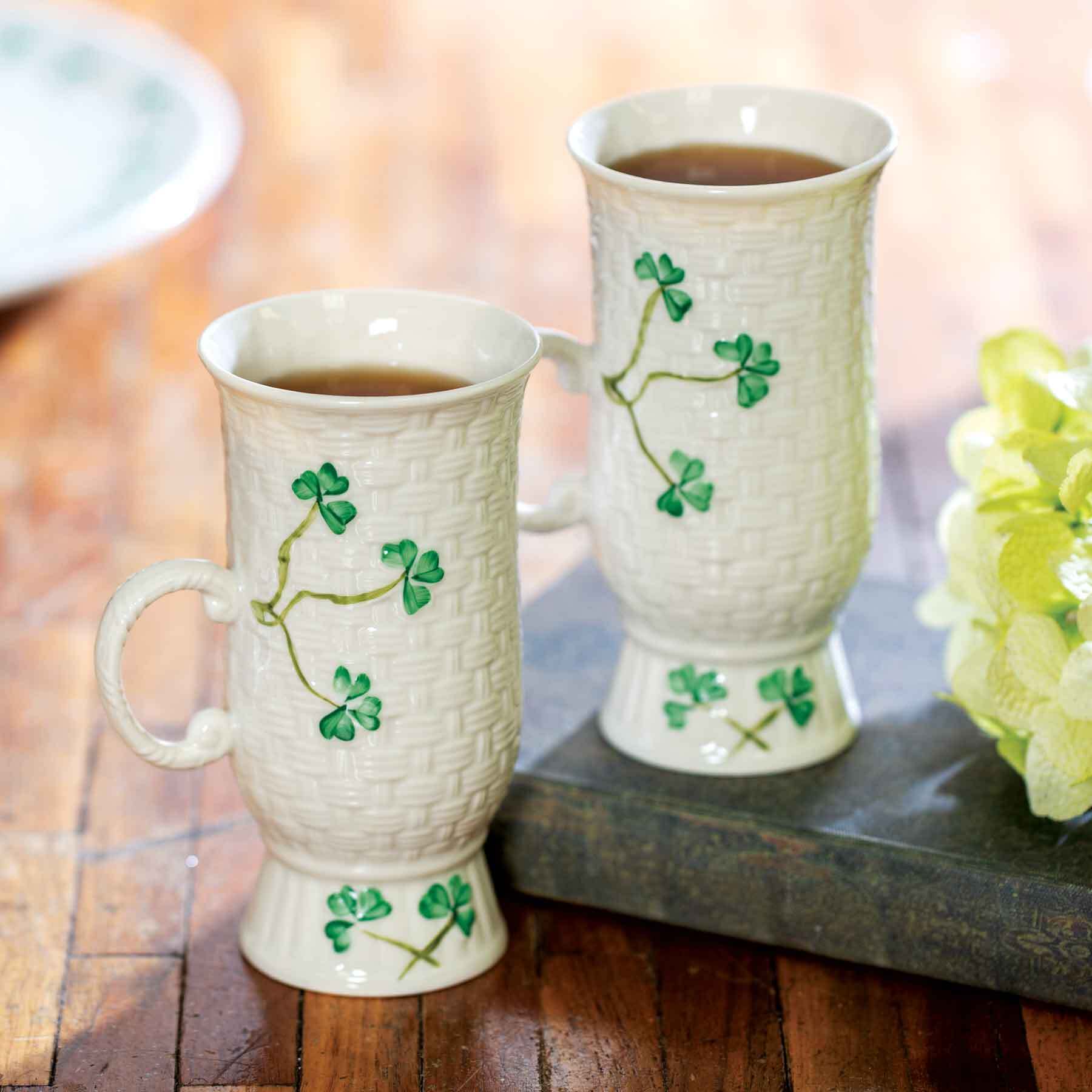 Belleek Shamrock Irish Coffee Mugs Barbie Discount Store