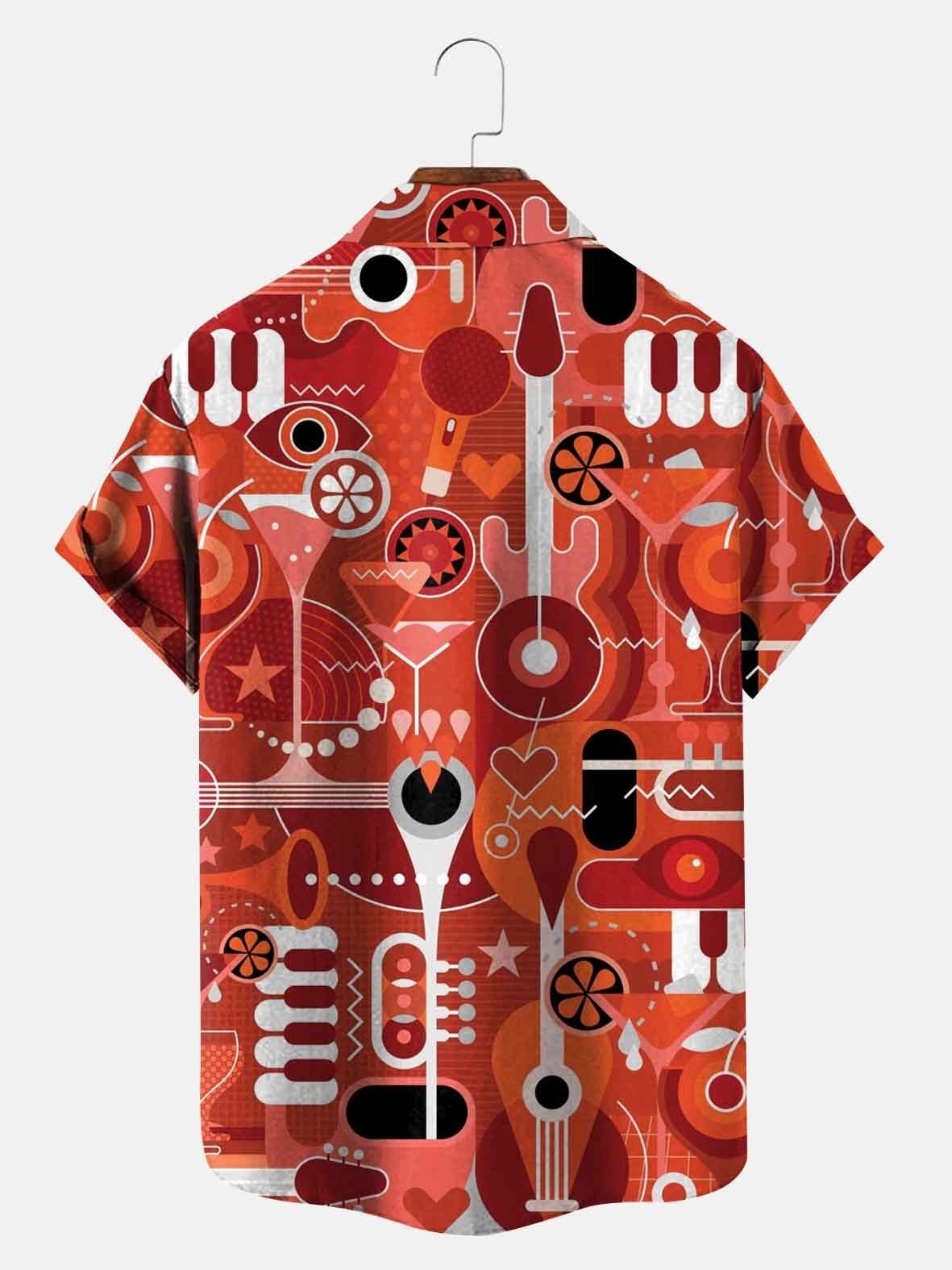 Men's Music Art Print Casual Shirt