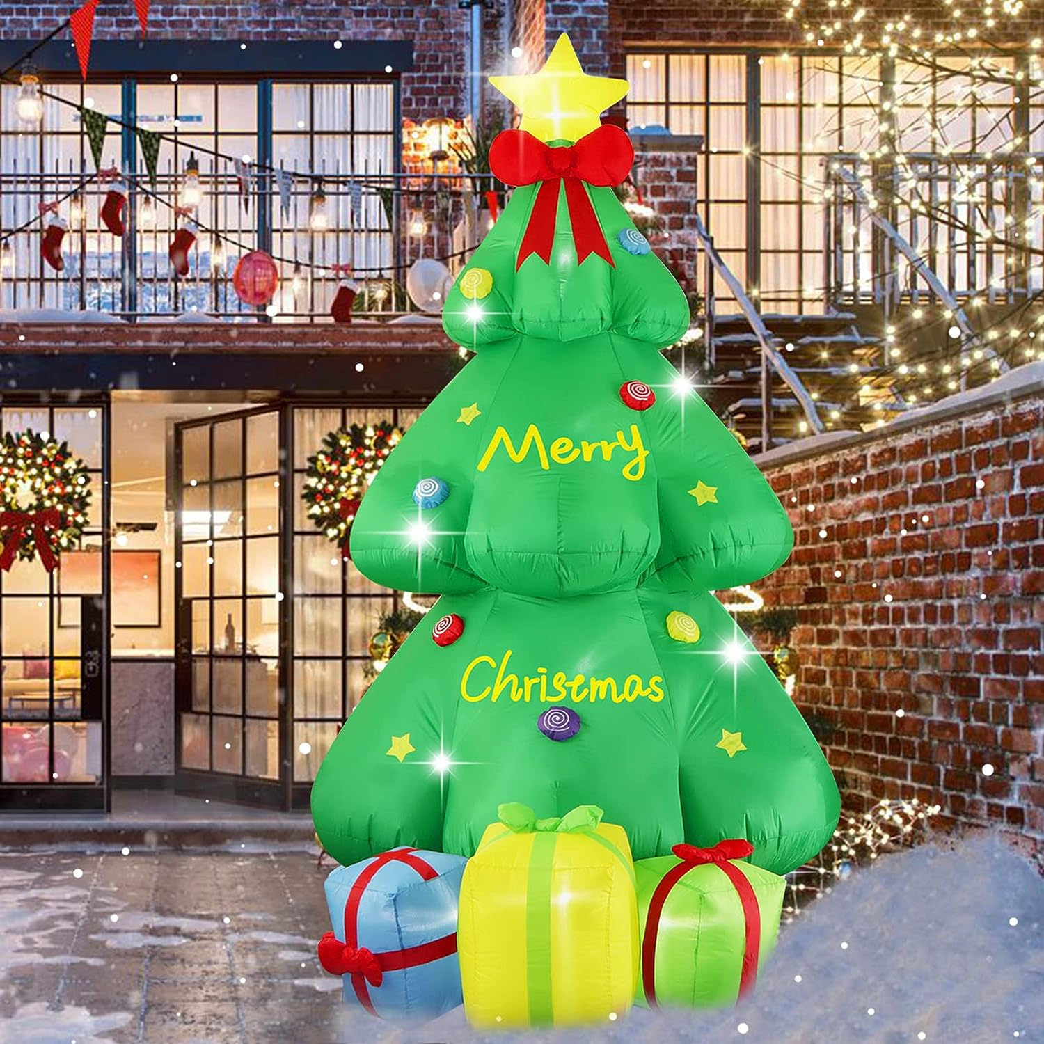 Christmas-6 5 ft led airblown inflatable lighted christmas tree with gift boxes