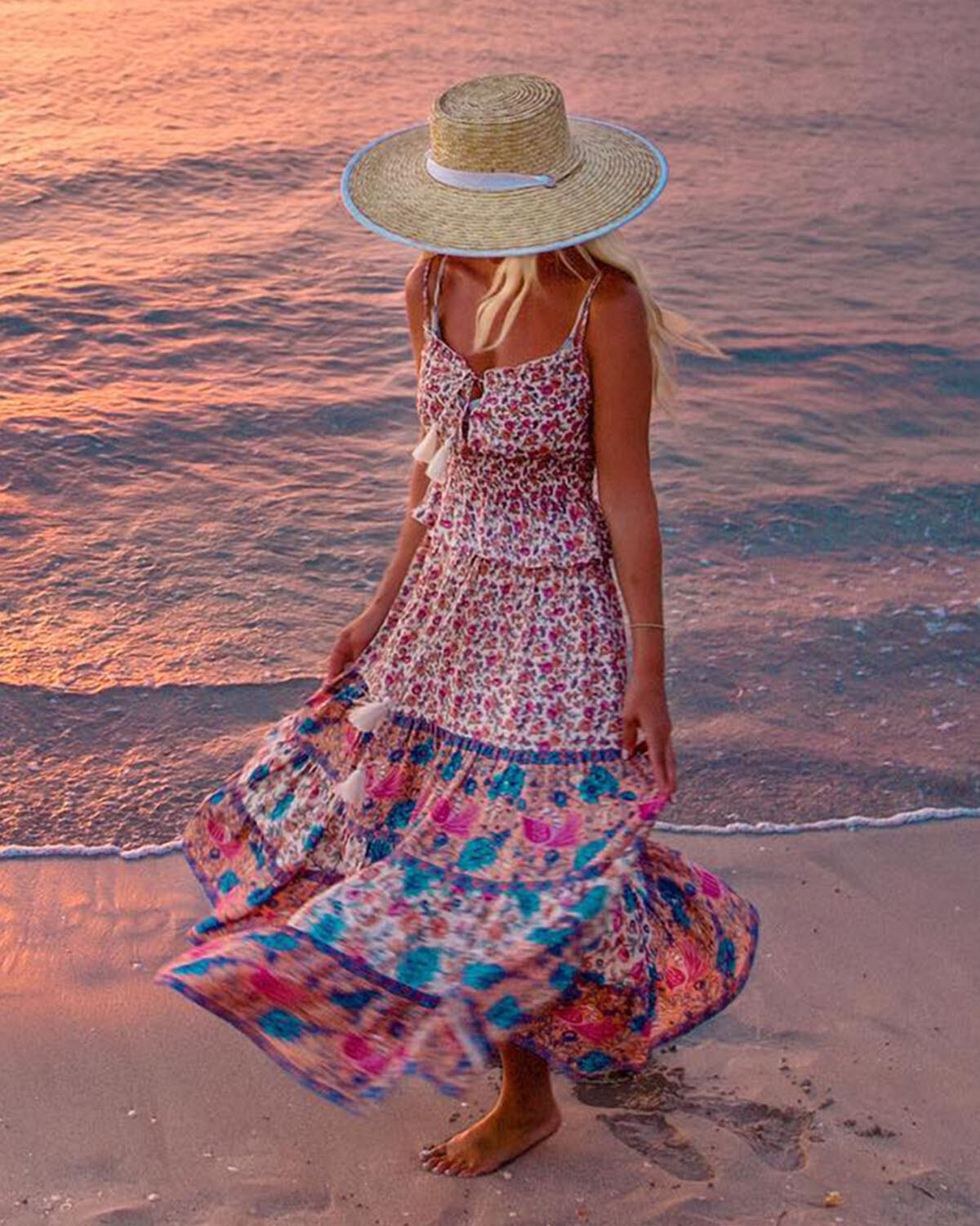 Bohemian Vacation Printed Dress  7572