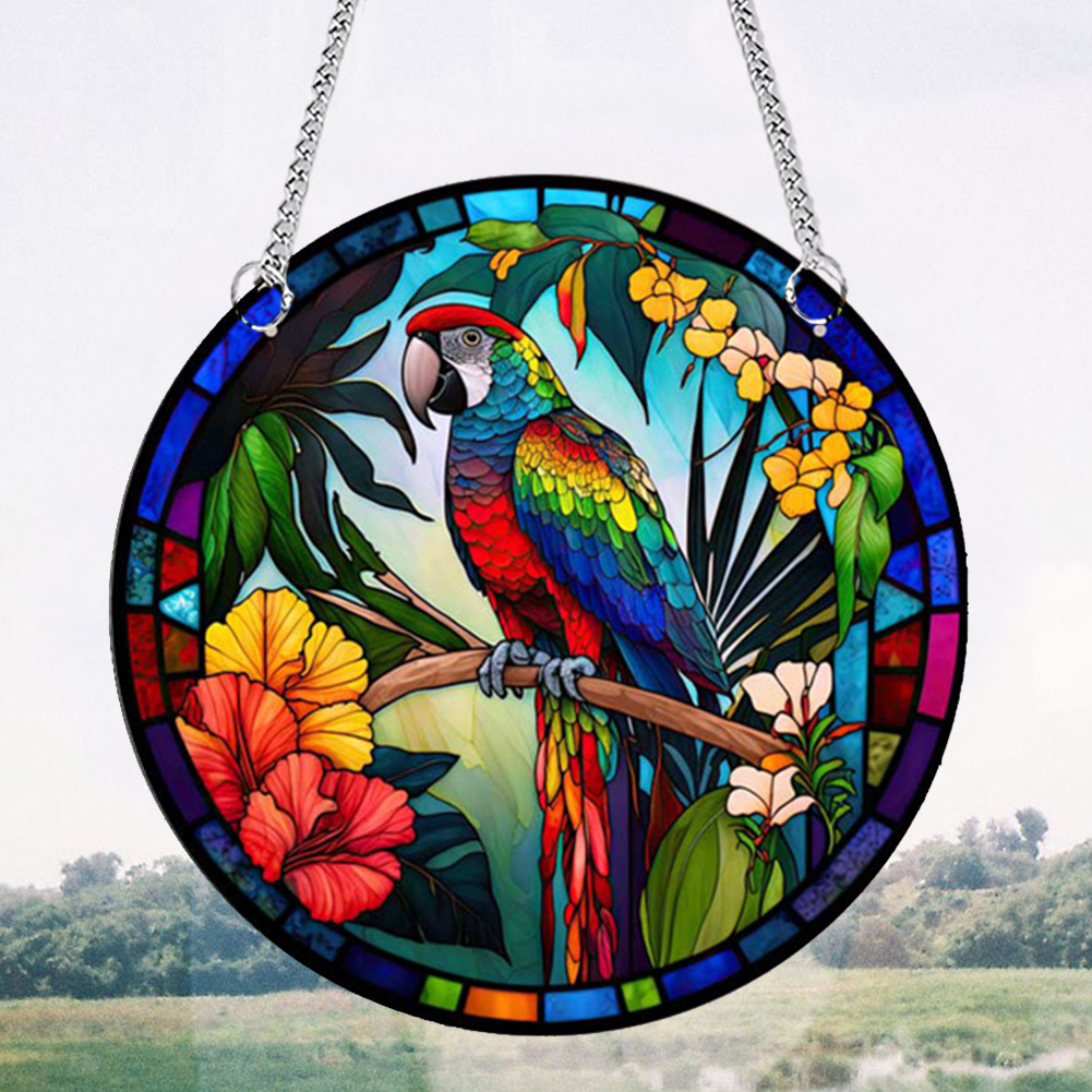 Birds Suncatcher Stained Suncatcher Stained Glass Window Hanging For Home, Office, Kitchen And Living Room Decor, Bird Gifts For Mom, Bird Lovers