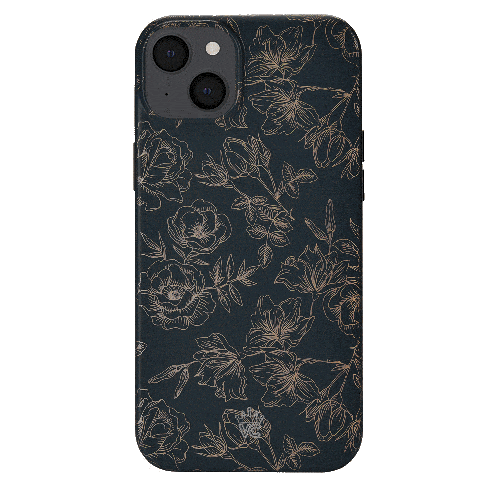 Floral Rose Gold Chrome iPhone Case