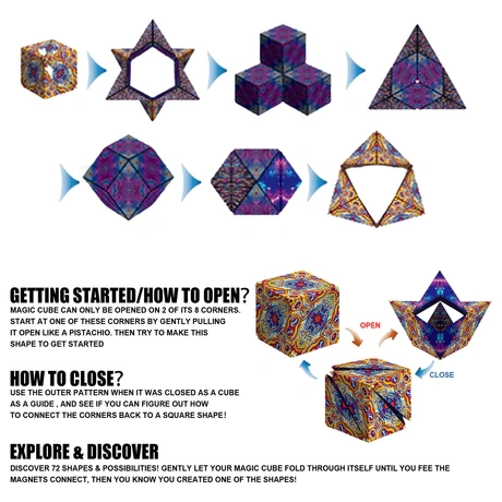 3D Changeable Magnetic Magic Cube Fun Puzzle Kids Adults Antistress Game Toys Gifts