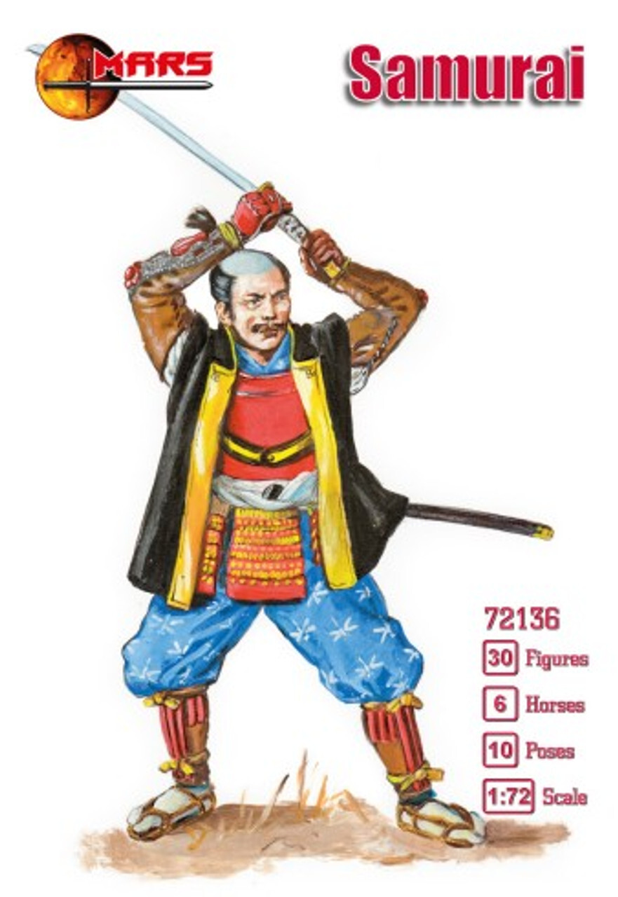 Samurai (30 w/6 Horses) 1/72 Mars Figures HOBBY TIME
