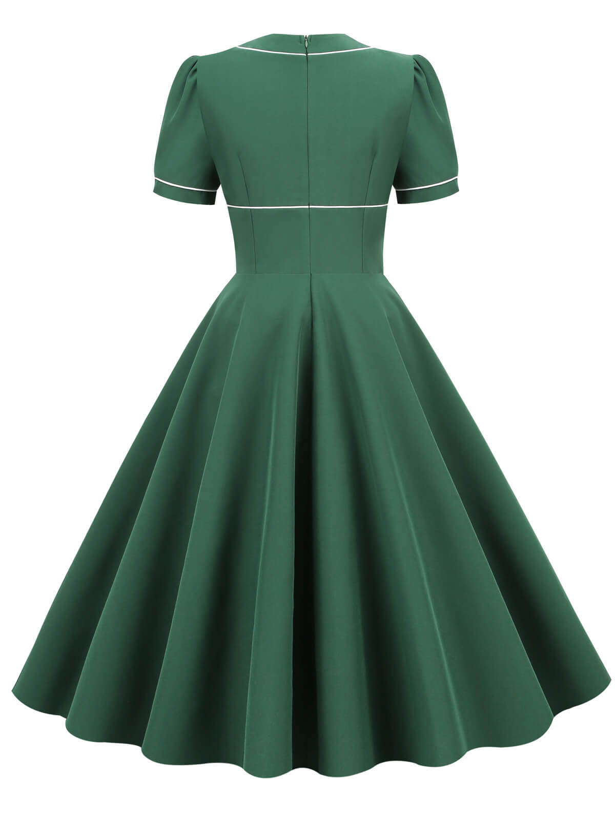 Green 1950s Patchwork Swing Vintage Dress