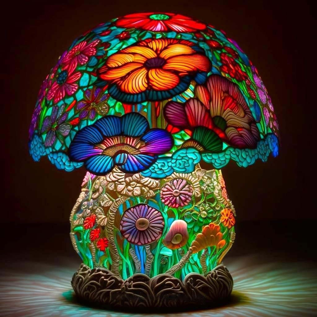 🎉Last Day Sale🔥Stained Glass Plant Series Table Lamp