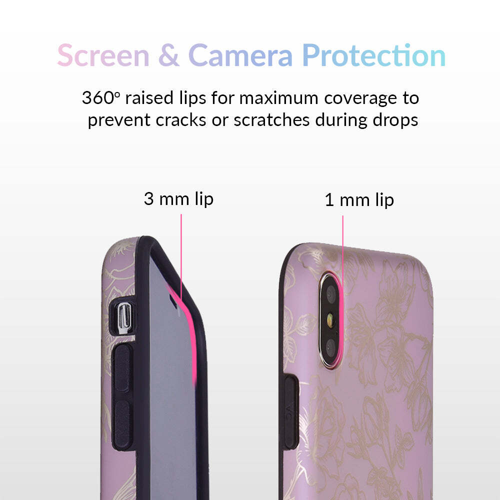 Dusty Rose Chrome Floral iPhone Case