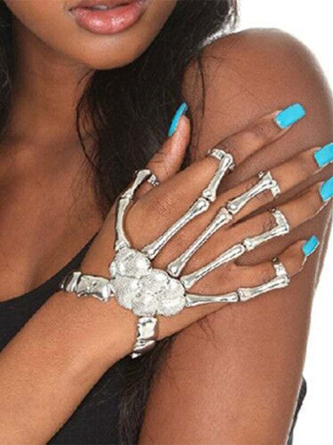 Women's Halloween Gothic Hand Skull Bracelet