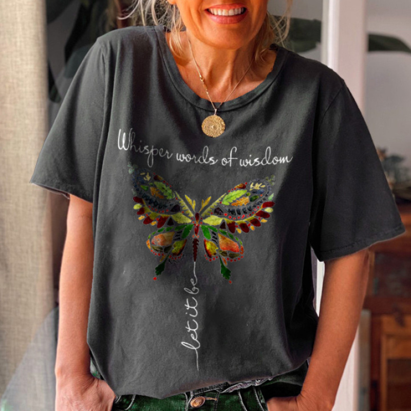 Whisper Words Of Wisdom Butterfly Printed Graphic Tees