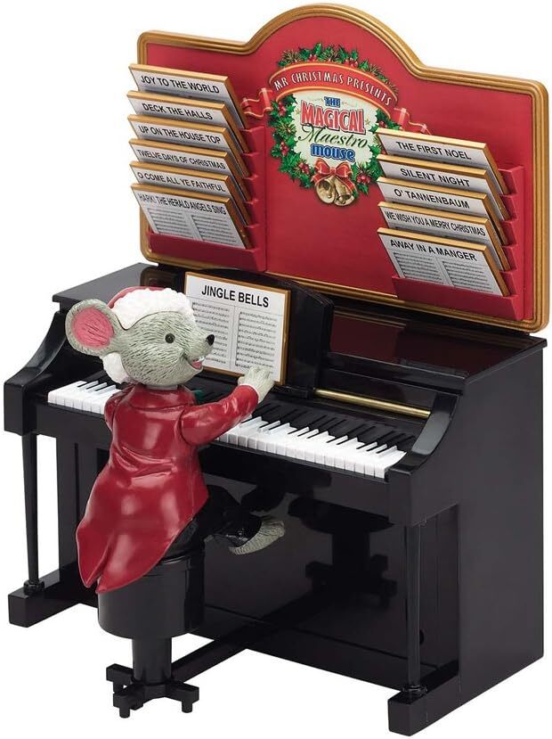 Mr. Christmas Christmas Décor, 10 in, Sing-a-Long Mouse,Plastic