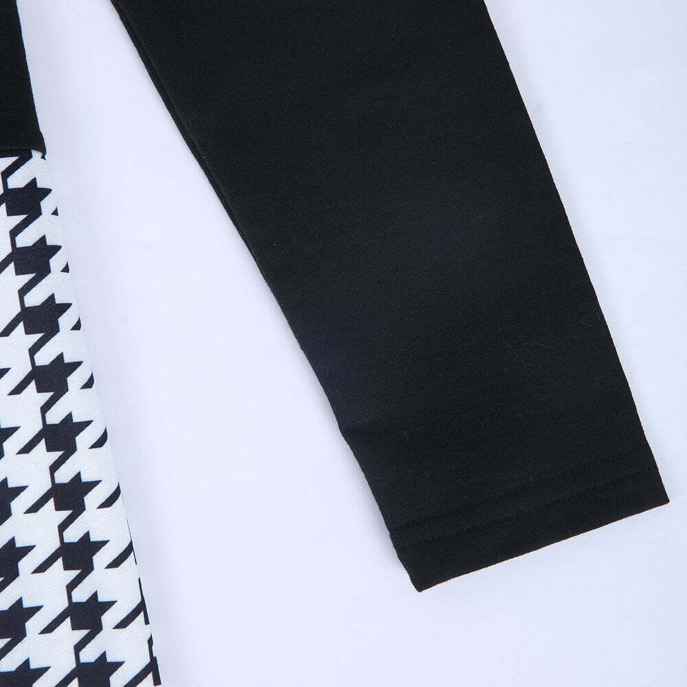 Elegant Black V-Neck Print Mini Dress