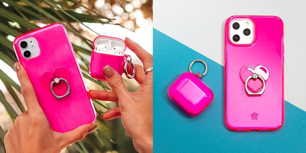 Neon Pink Clear iPhone Case