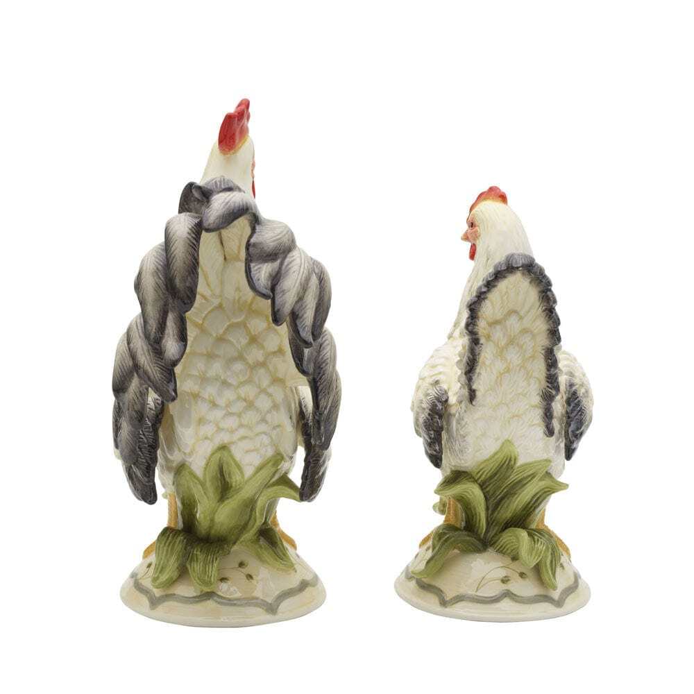 Lantana Rooster and Hen Figurines, Set of 2