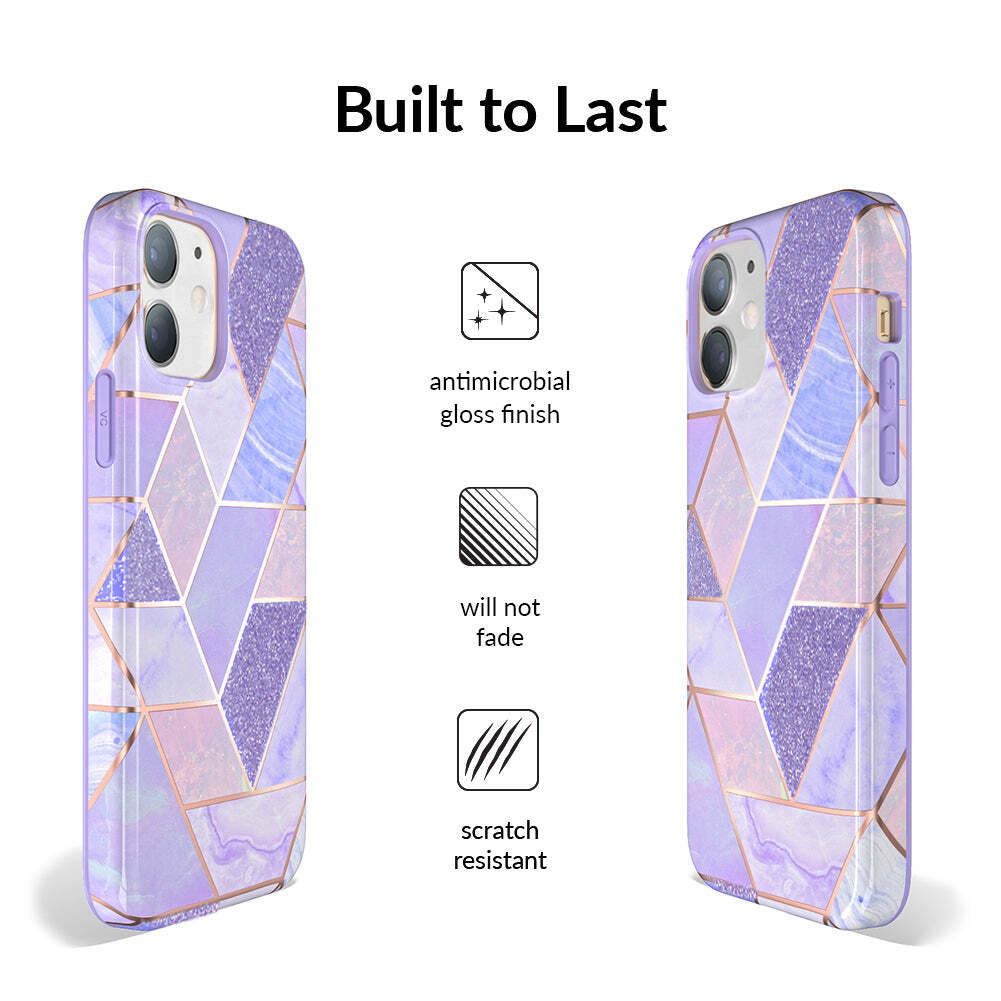 Purple Geometric Marble iPhone Case