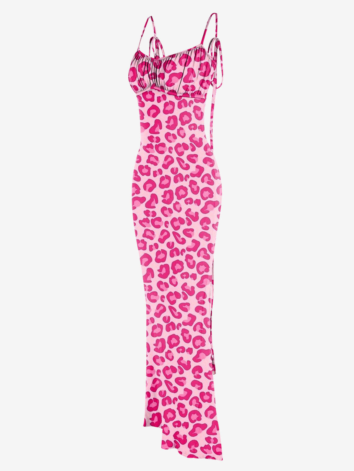 Leopard Print Sexy Backless Floor Length Dress