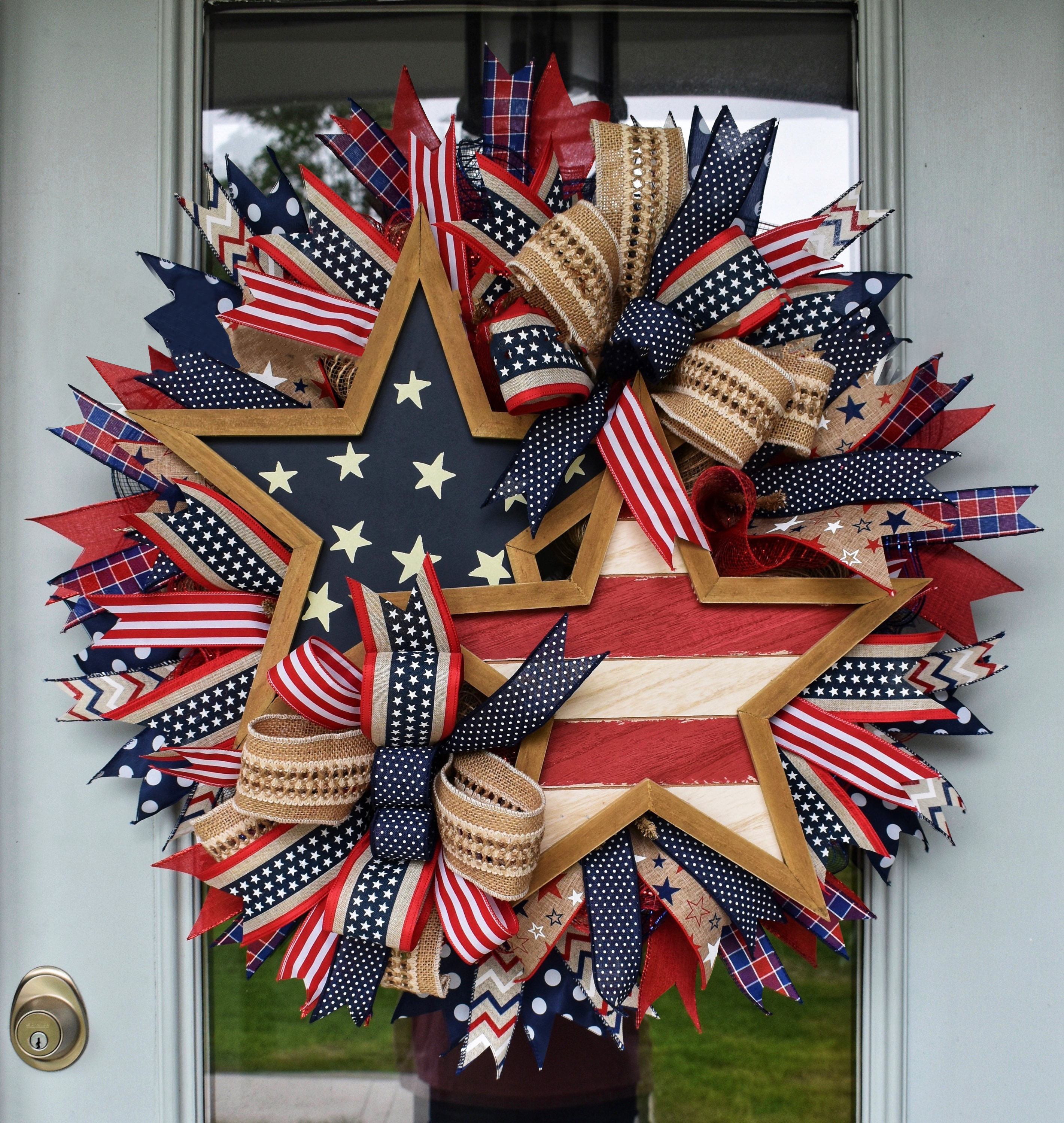 Rustic Patriotic Stars Wreath