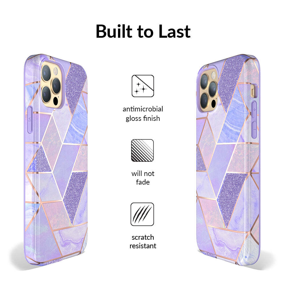 Purple Geometric Marble iPhone Case