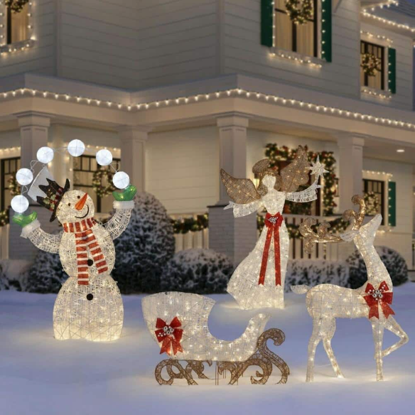 6 ft Warm White-Cool White LED Juggling Snowman Holiday Yard Decoration