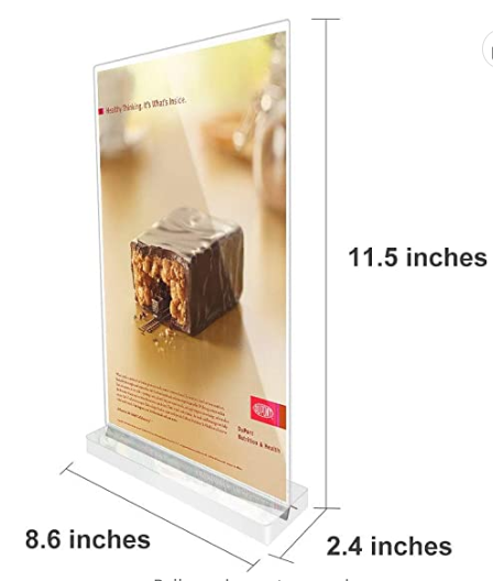 11inches Clear Sign Holders Double