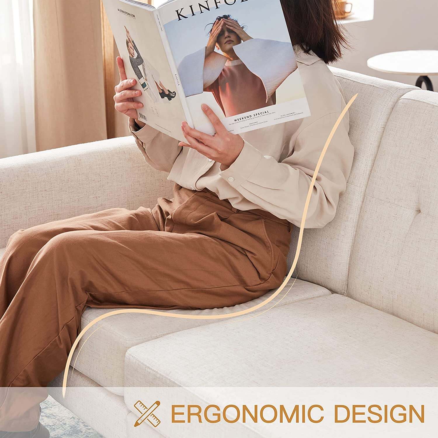 HUIMO Living Room Sofa Set 2 Piece, 58” Loveseat Small Couch and Comfy