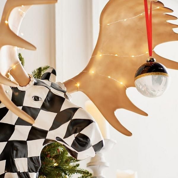 Christmas-Harlequin Moose Head