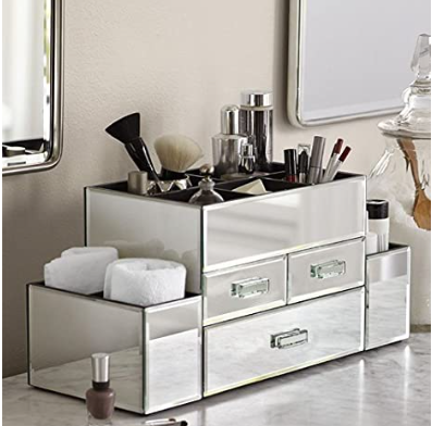 Tiered 3 Drawer Mirrored Makeup Mirror