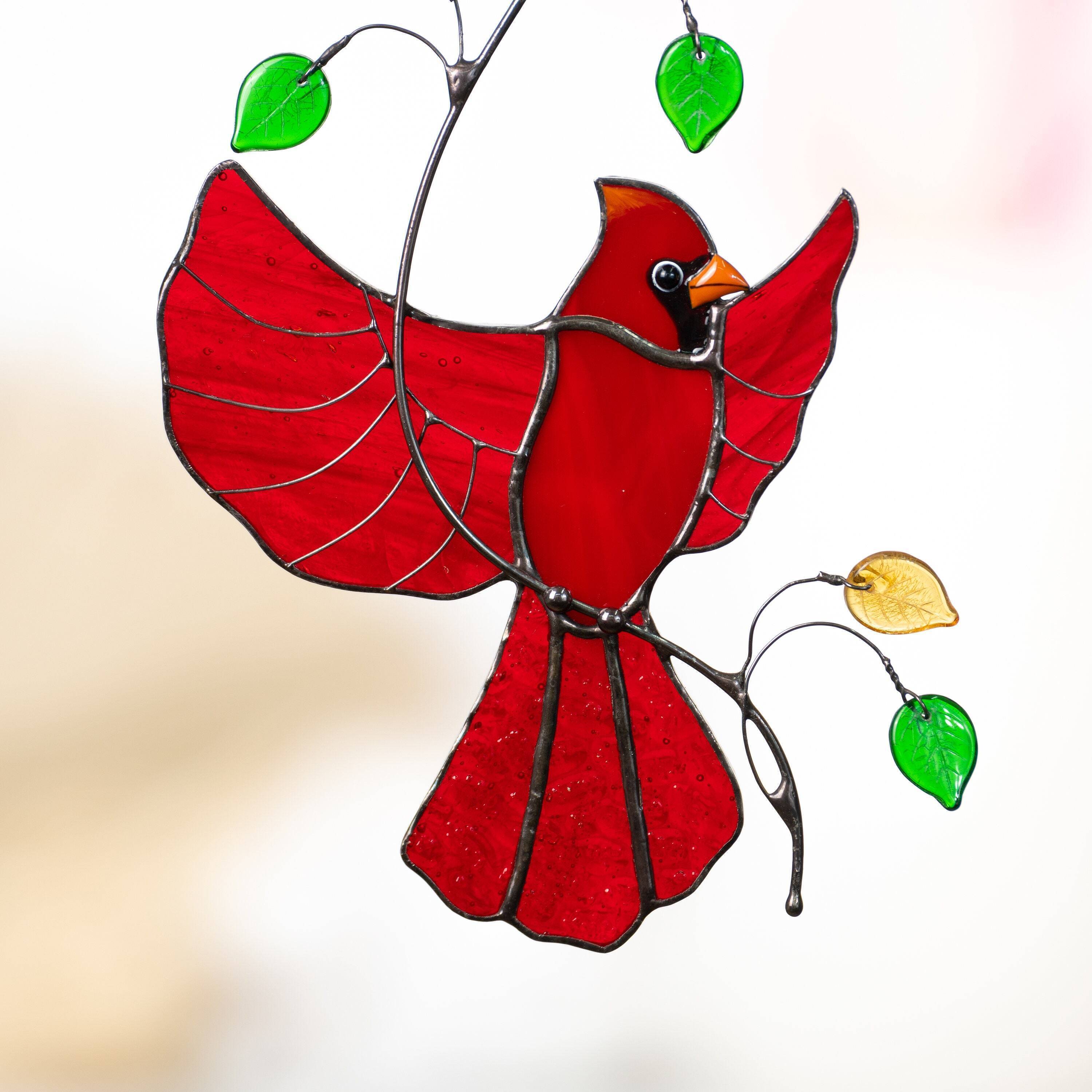 Stained glass cardinal suncatcher Cardinal gifts