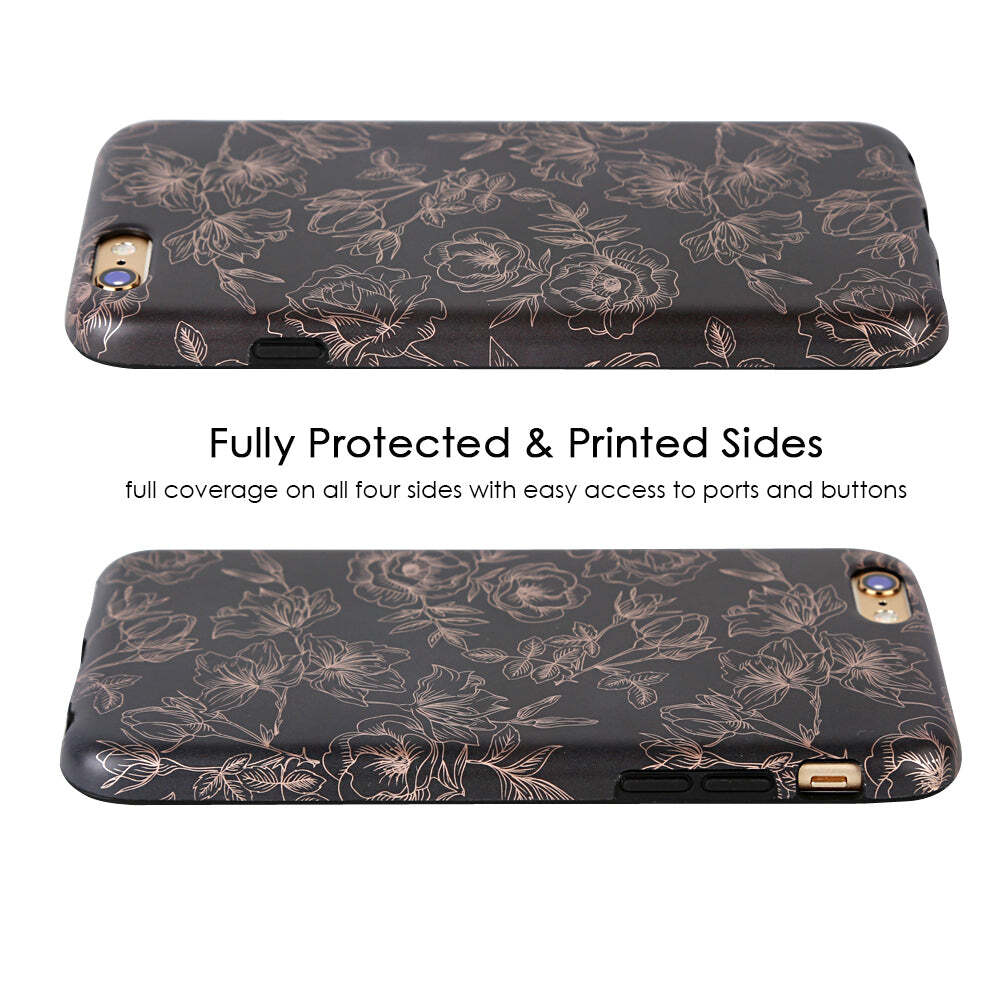 Floral Rose Gold Chrome iPhone Case