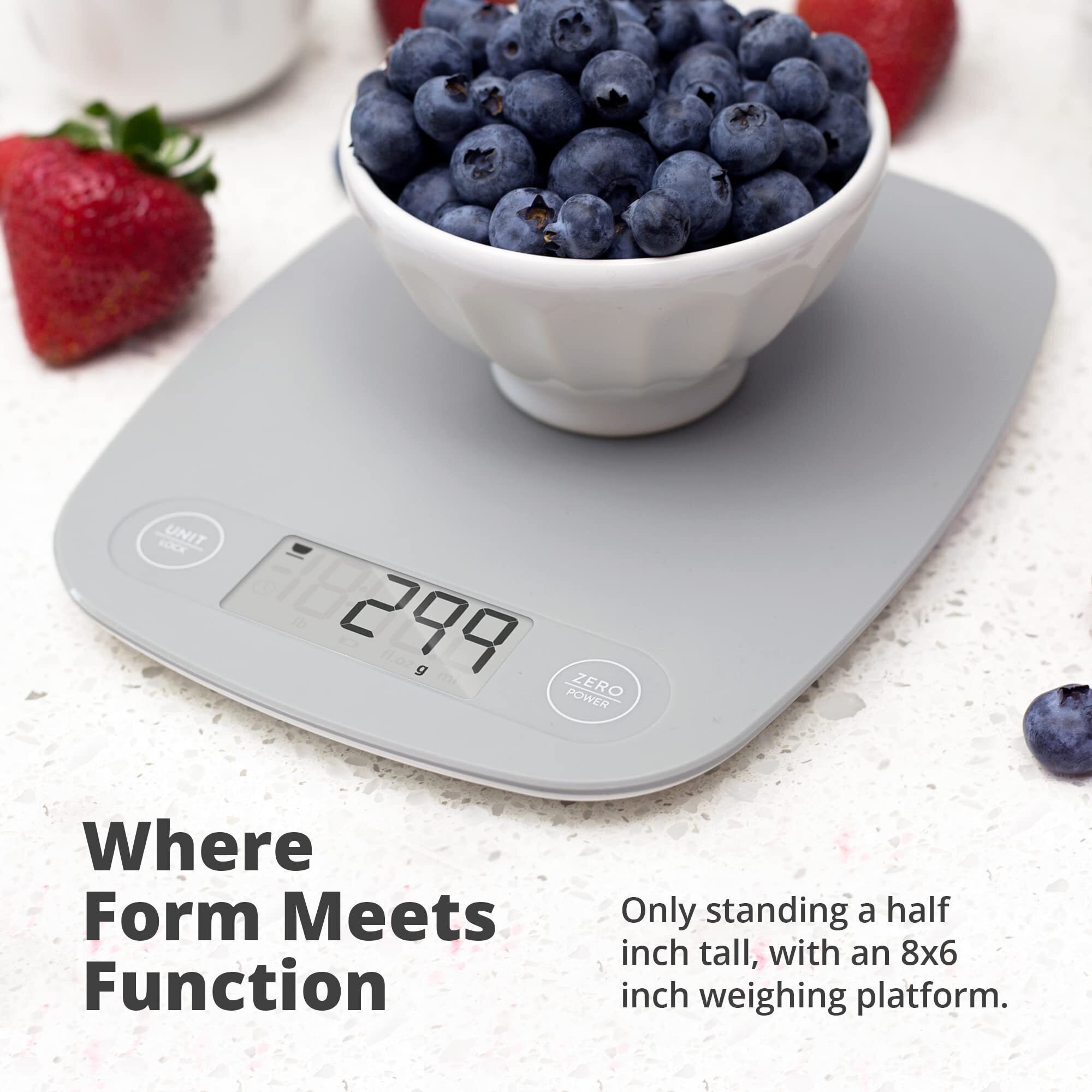 Gray Food Scale - Great for Meal Prep, Cooking and Baking