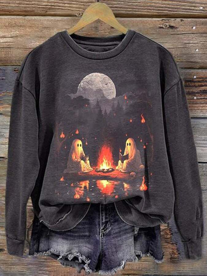 Halloween Print Long Sleeve Sweatshirt