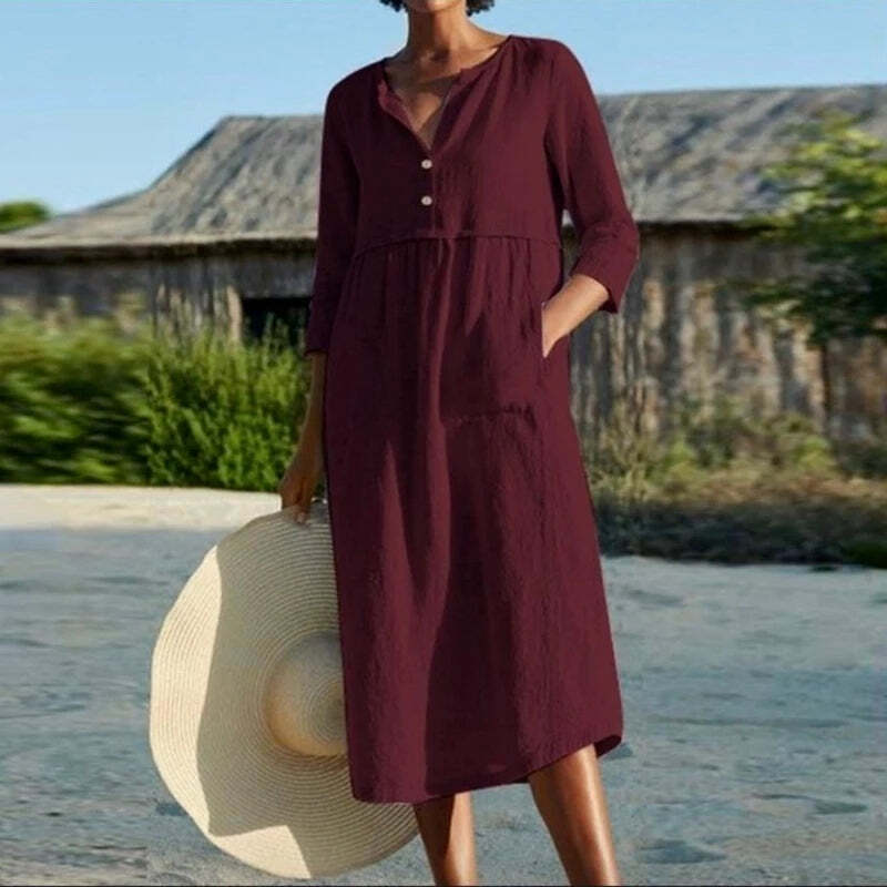 Organic cotton elegant loose dress