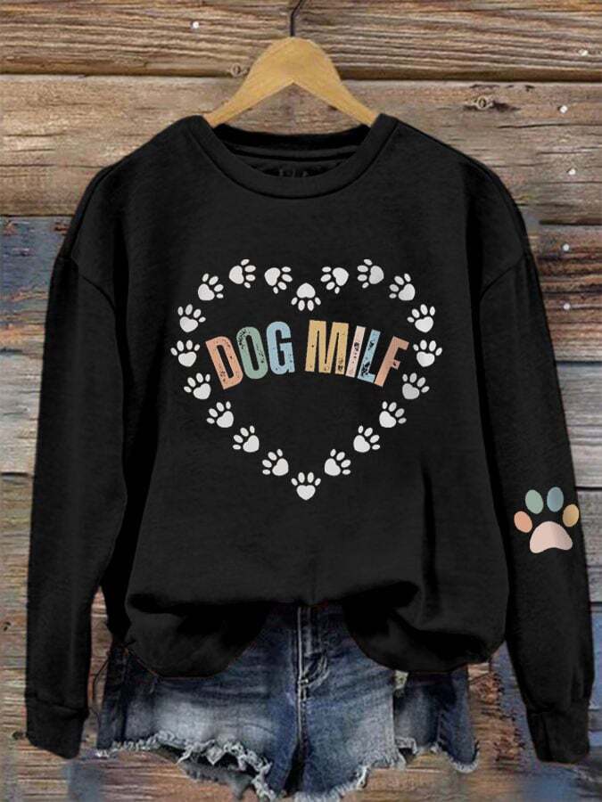 Women's Dog MILF Print Sweatshirt