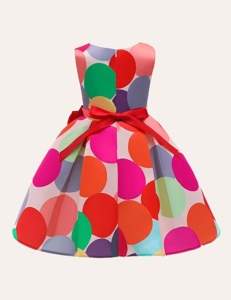 Rainbow Polka Dot Party Dress