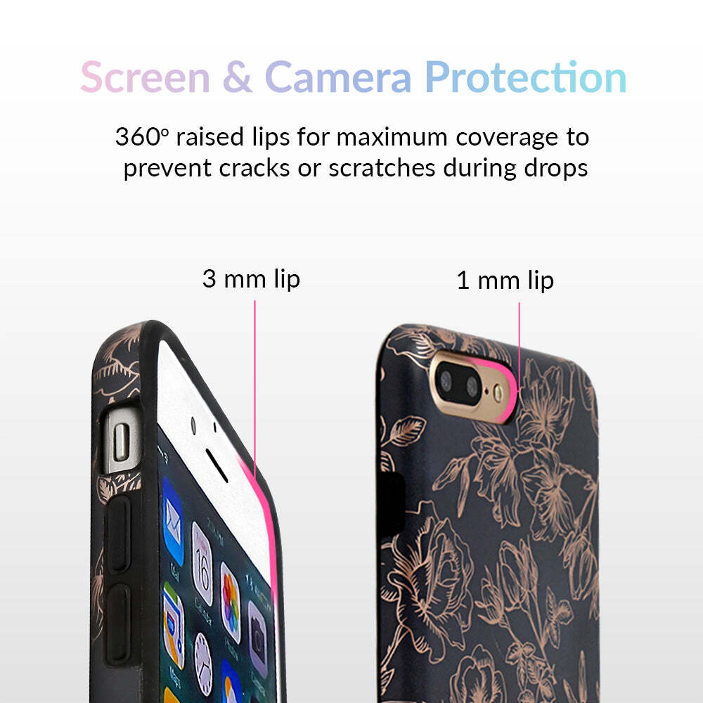 Floral Rose Gold Chrome iPhone Case